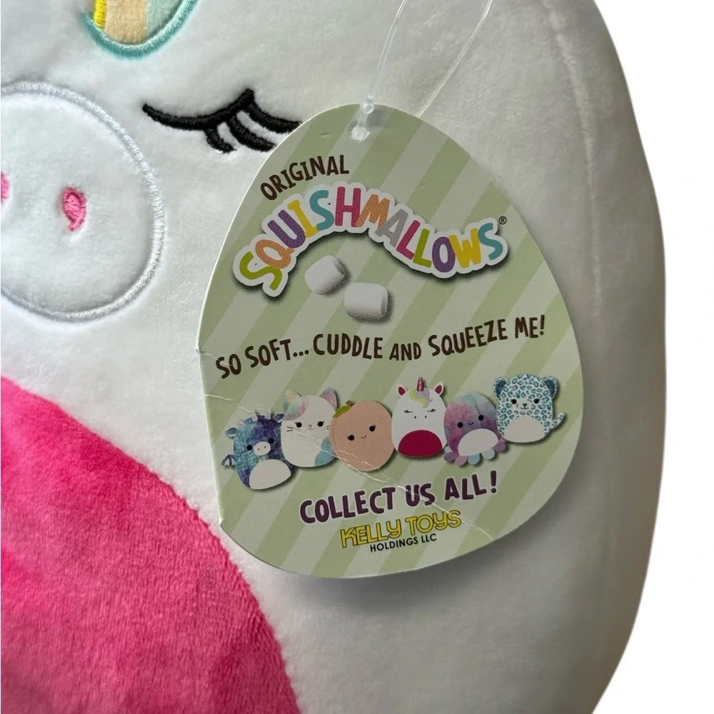 NWT Squishmallow Micky the White & Pink Unicorn W/Sleepy Eyes 8